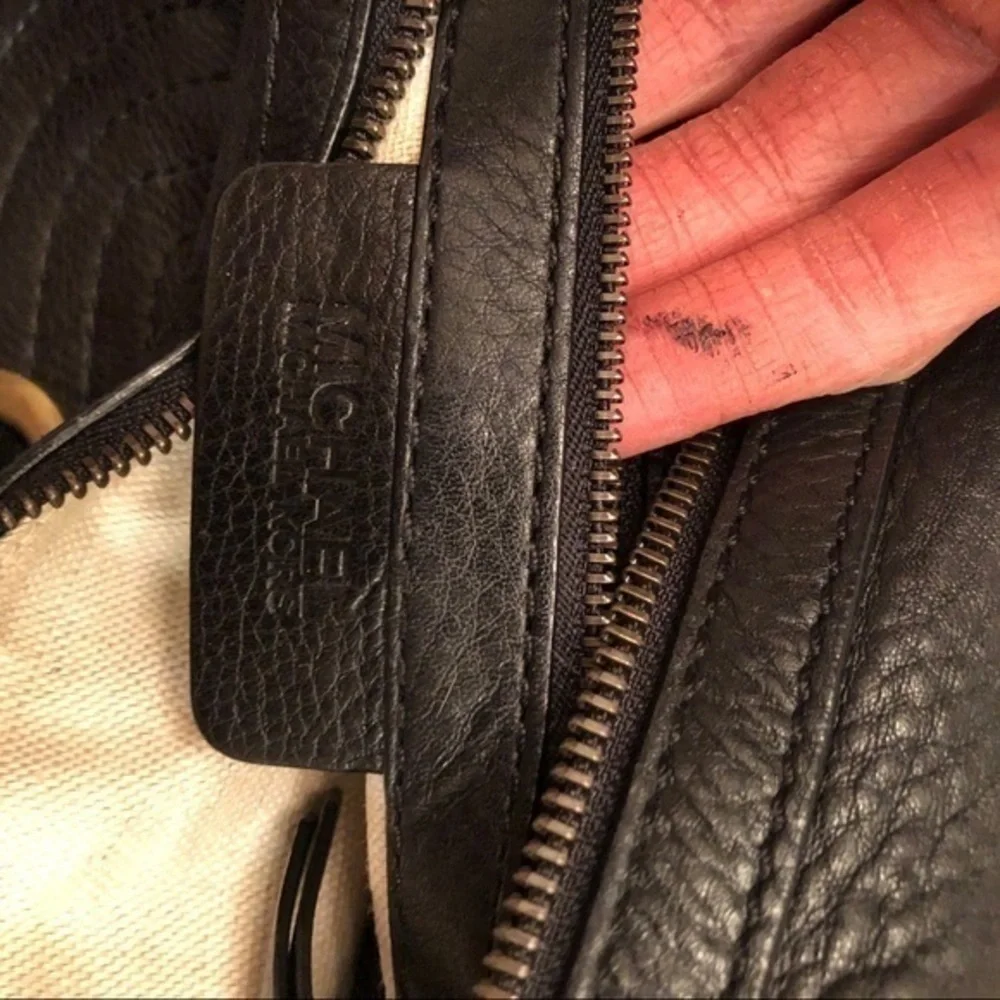 Michael kors vintage black leather satchel bag
